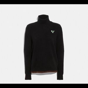 NWT🛍 Coach Rexy Patch Black Turtleneck